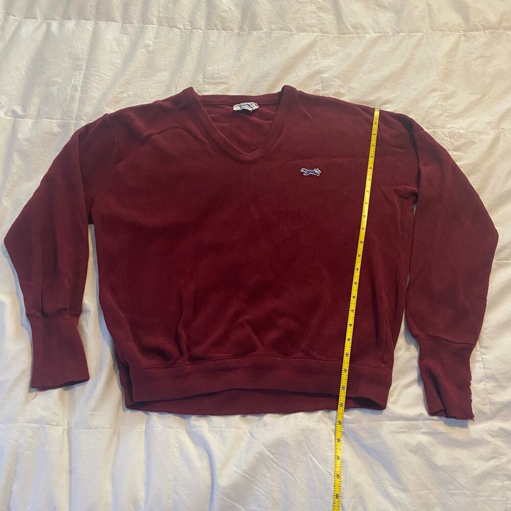 Vintage Sweater The Fox XL Burgundy Applique Logo Made in USA JCPenney - Picture 2 of 14
